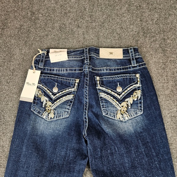 Miss Me Denim - Miss Me Mid-Rise Bootcut Jeans 28x32 Dark Wash Embellished M3444B87MV NEW